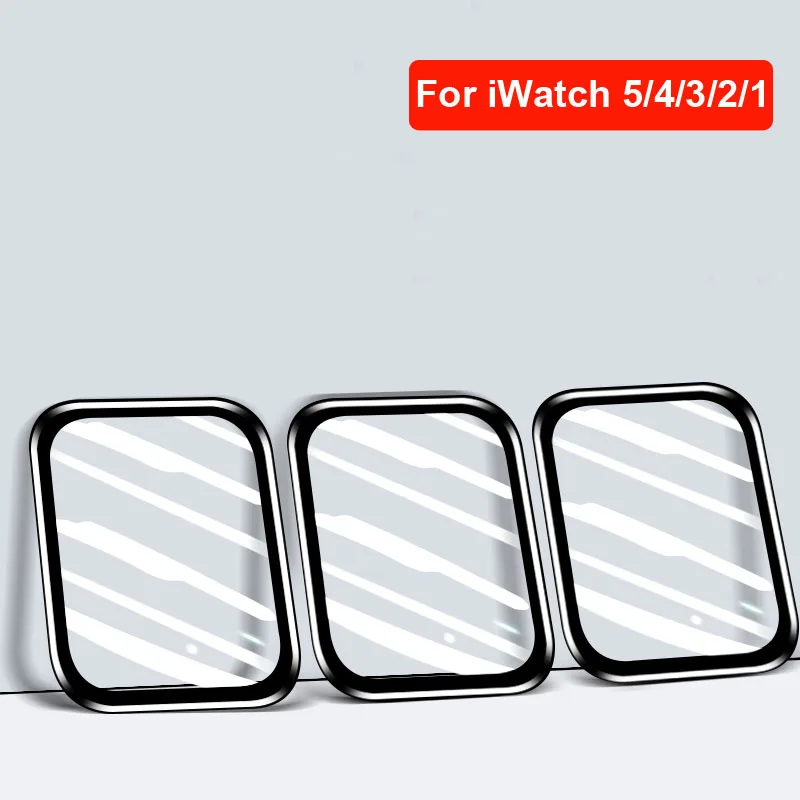 Защитное стекло для Apple Watch 1/2/3/4/5 полное покрытие закаленное iWatch 44 42 40 38 мм защита