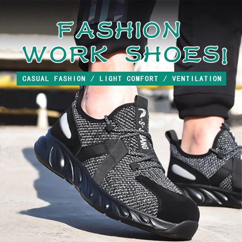 

Men's Work Safety Shoes Men Outdoor Steel Toe Footwear Military Combat Ankle Boots Indestructible Stylish breathable Sneakers