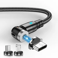 Магнитный кабель Lovebay 2 м, Micro USB 540 °, новое зарядное устройство типа C, быстрая зарядка, Магнитный зарядный провод, шнур для телефонов iPhone 11 ...