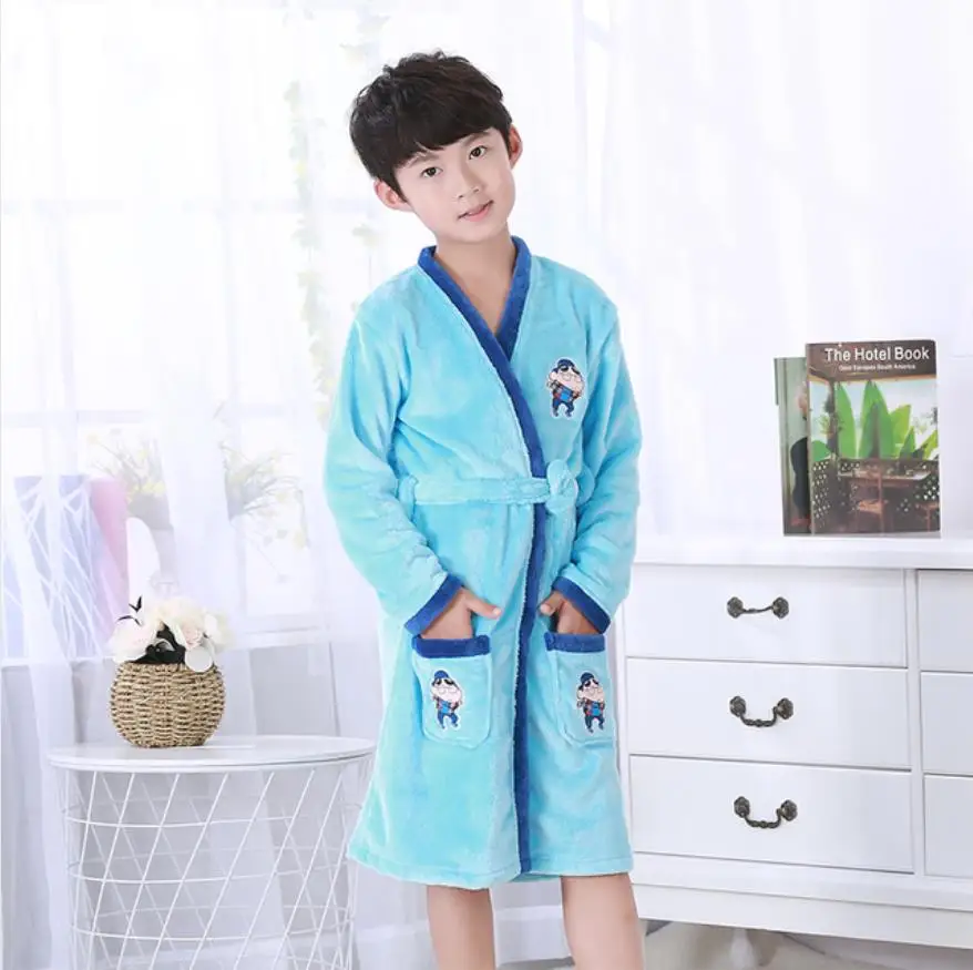 Банный Халат фланелевый с длинным рукавом для мальчиков и девочек 2 12 лет|Халаты| |