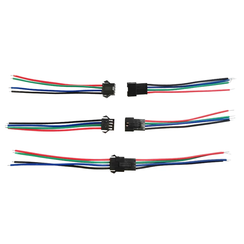 100pairs 4Pin Plug Male to Female Wire Connector 10cm Quick Terminal Block Easy Fit for LED Flash Lamp Car Light | Обустройство дома