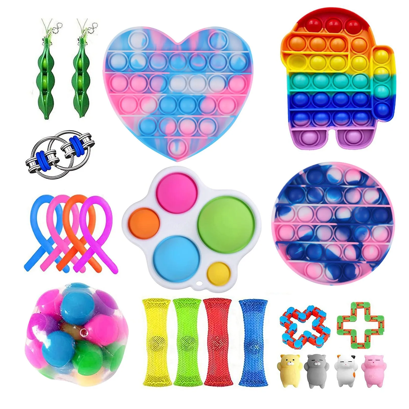 

Fidget Toys Antistress Toy Set Stretchy Strings Push Gift Pack Adults Children Squishy Sensory Anti Stress Relief Figet Toys Kit