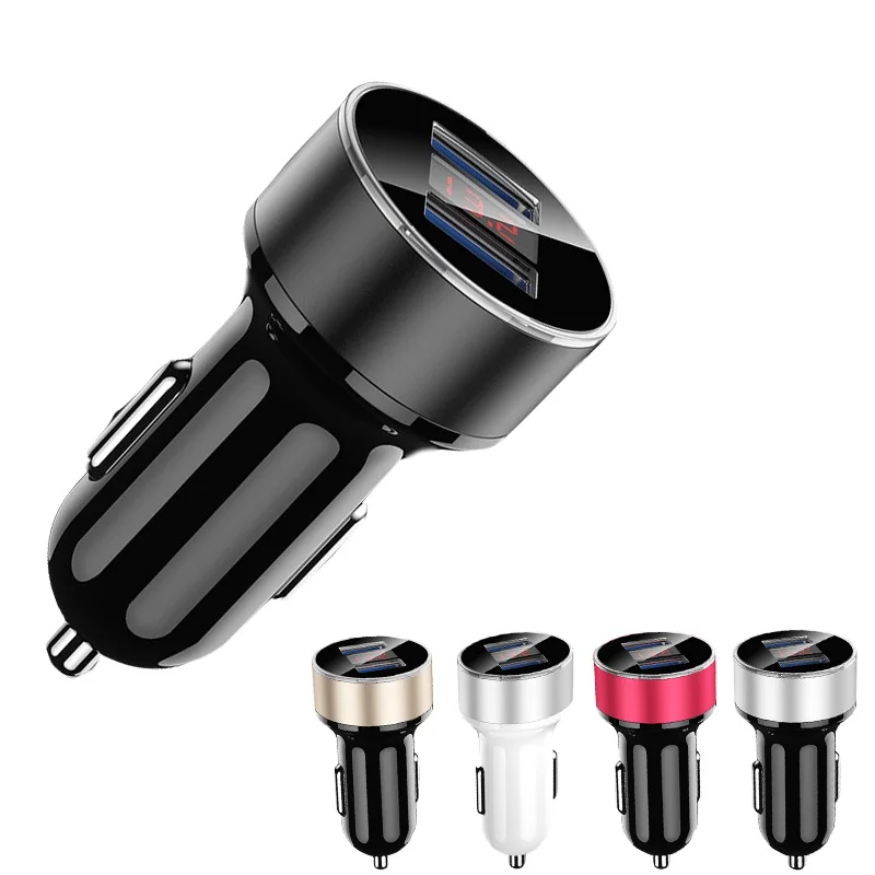 Автомобильное зарядное устройство с двумя usb портами светодиодный дисплей 3.1A