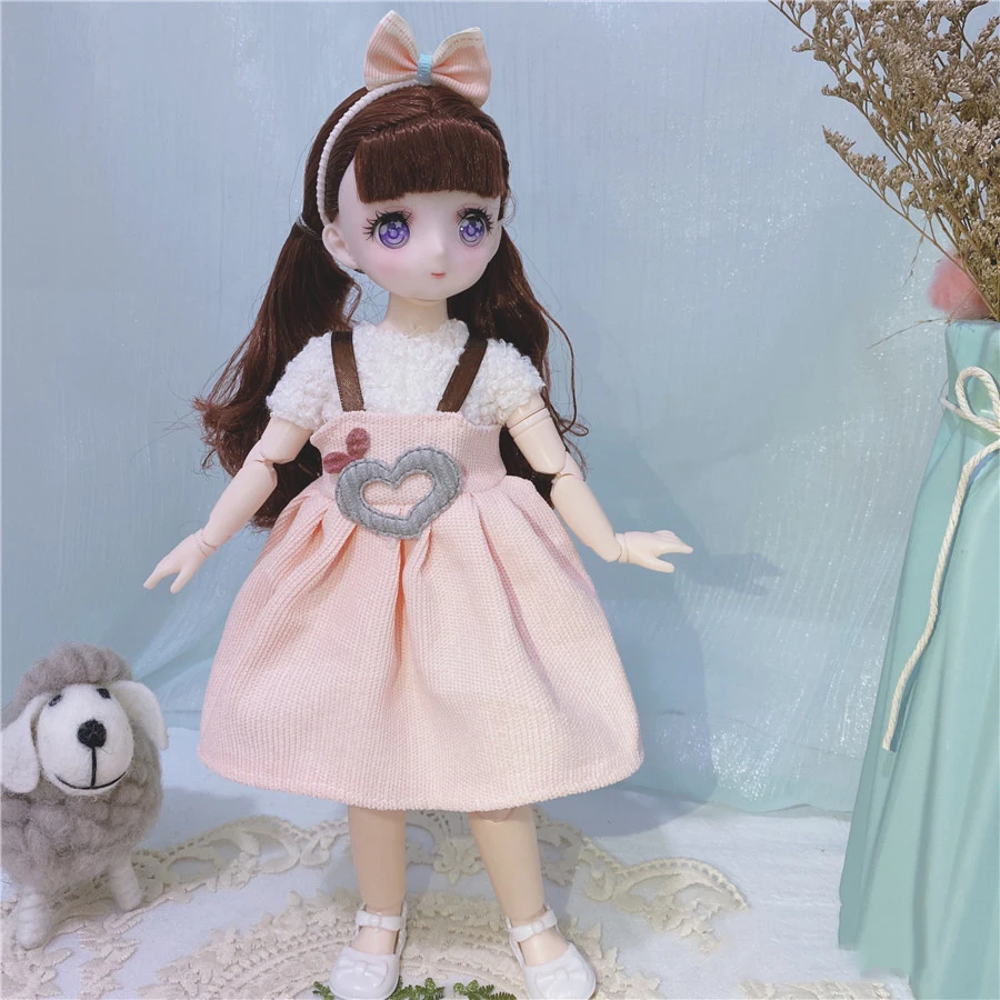 Шарнирная кукла 1/6 Bjd полный комплект обуви с одеждой и голубыми глазами милые