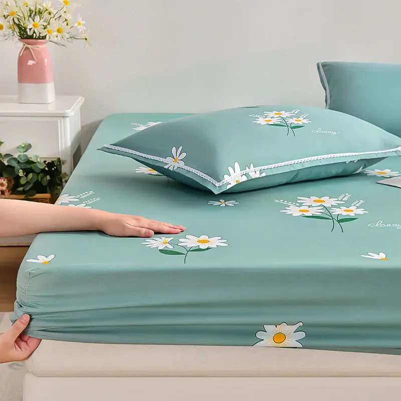 

New Korean Version Bedroom Bedding Bed Sheet 1Bedspread+2pillowcase Breathable Simmons Protective Sleeve King/Queen Size J8582