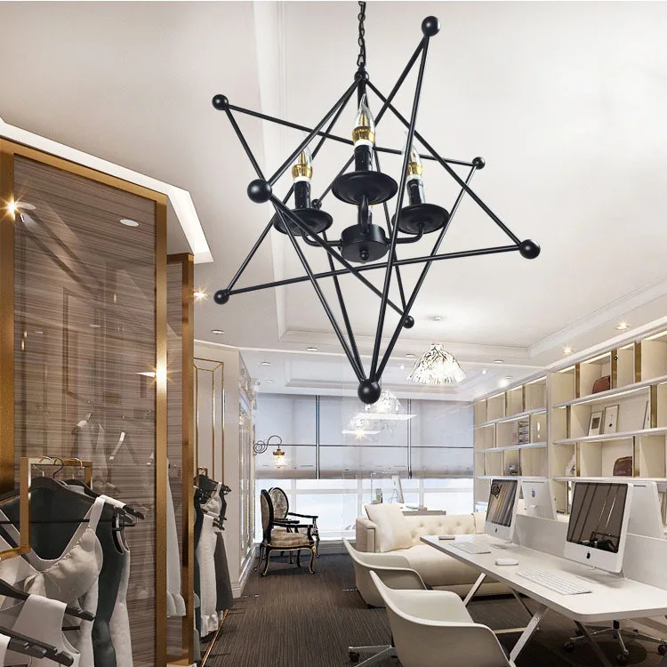 Люстра для бара в промышленном стиле магазин креативной одежды тема ресторана