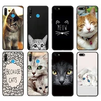 black tpu case for huawei honor 20 lite 10 10i 20s 30s 30 case honor 7a 5 45 7s 7c 5 7 case cover meow lovely cute cat kitty