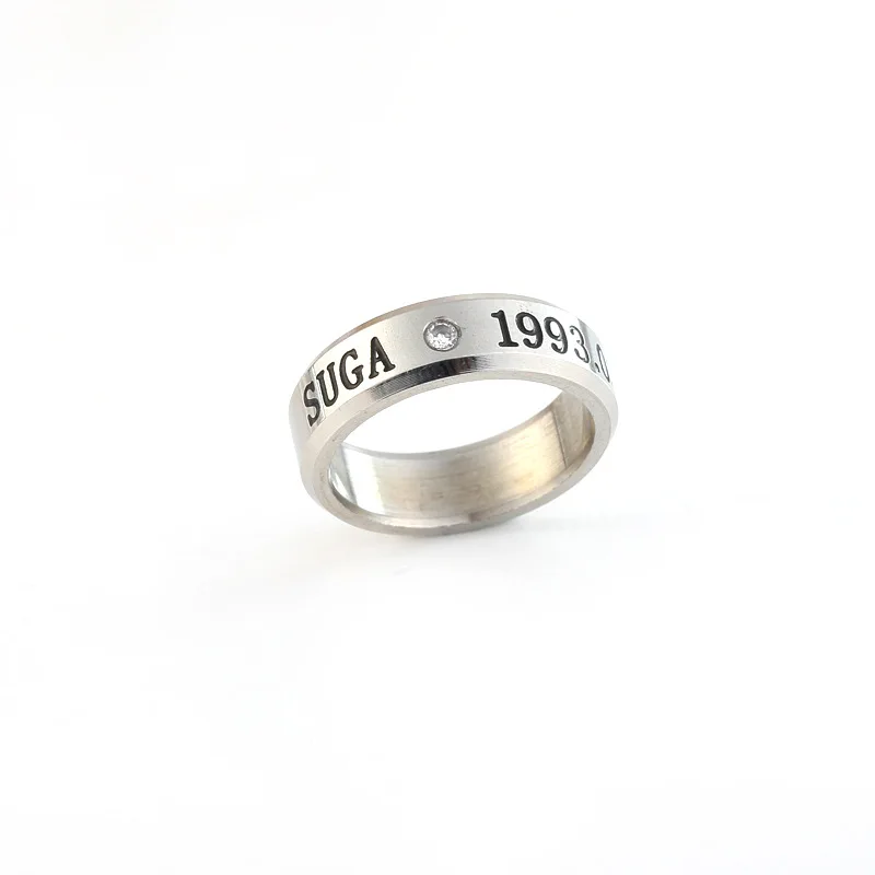 korean Kpop bangtan boys rings jin jimin suga name letter Ring Stainless Steel Finger Rings Jewelry Accessories for Men Women | Украшения и