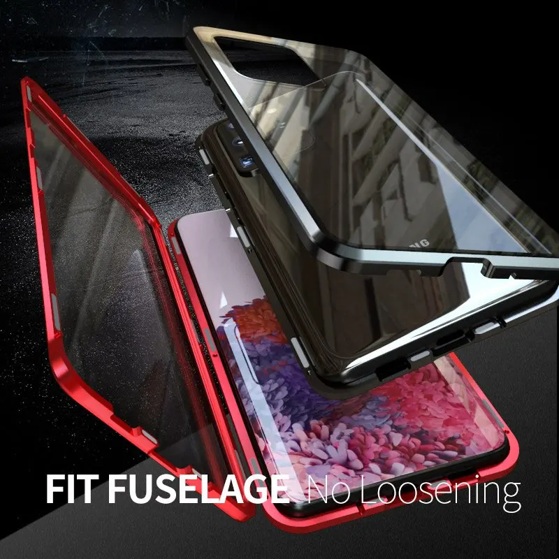 Металлический магнитный чехол 360 для телефона huawei mate 10 20 lite двухсторонний из