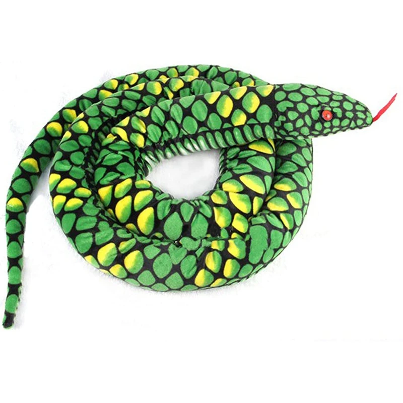 

Плюшевая гигантская змея, реалистичное Мягкое Животное, игрушка с красными глазами, подарки для мальчиков и девочек, 110 дюйма