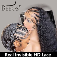 pre plucked hd lace front human hair wig 360 lace frontal wig curly water wave human hair wig brazilian remy curly human hair