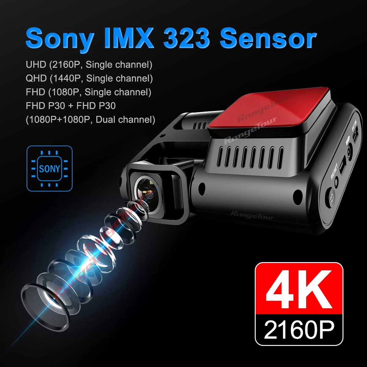 $74.99 4K 2160P Car DVR D30H Dash Camera Support  WiFi GPS Front and Cabin Both 1080P 4 IR G-Sensor Night Video Car Cam Recorder