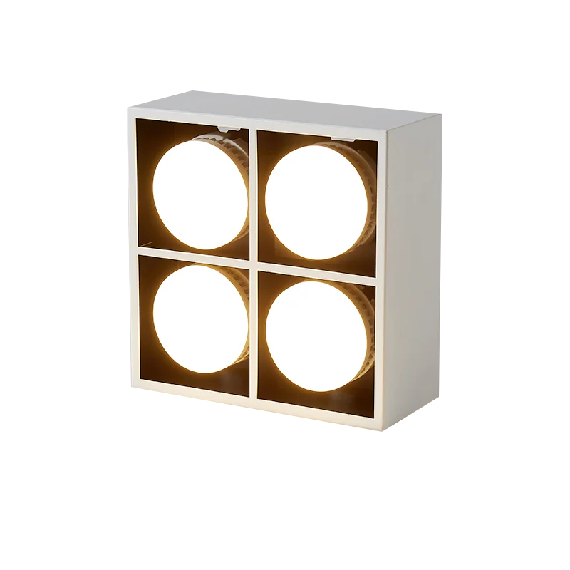 

Minimalist living room without main lamp lighting square box ceiling lamp grille lamp surface mounted downlight