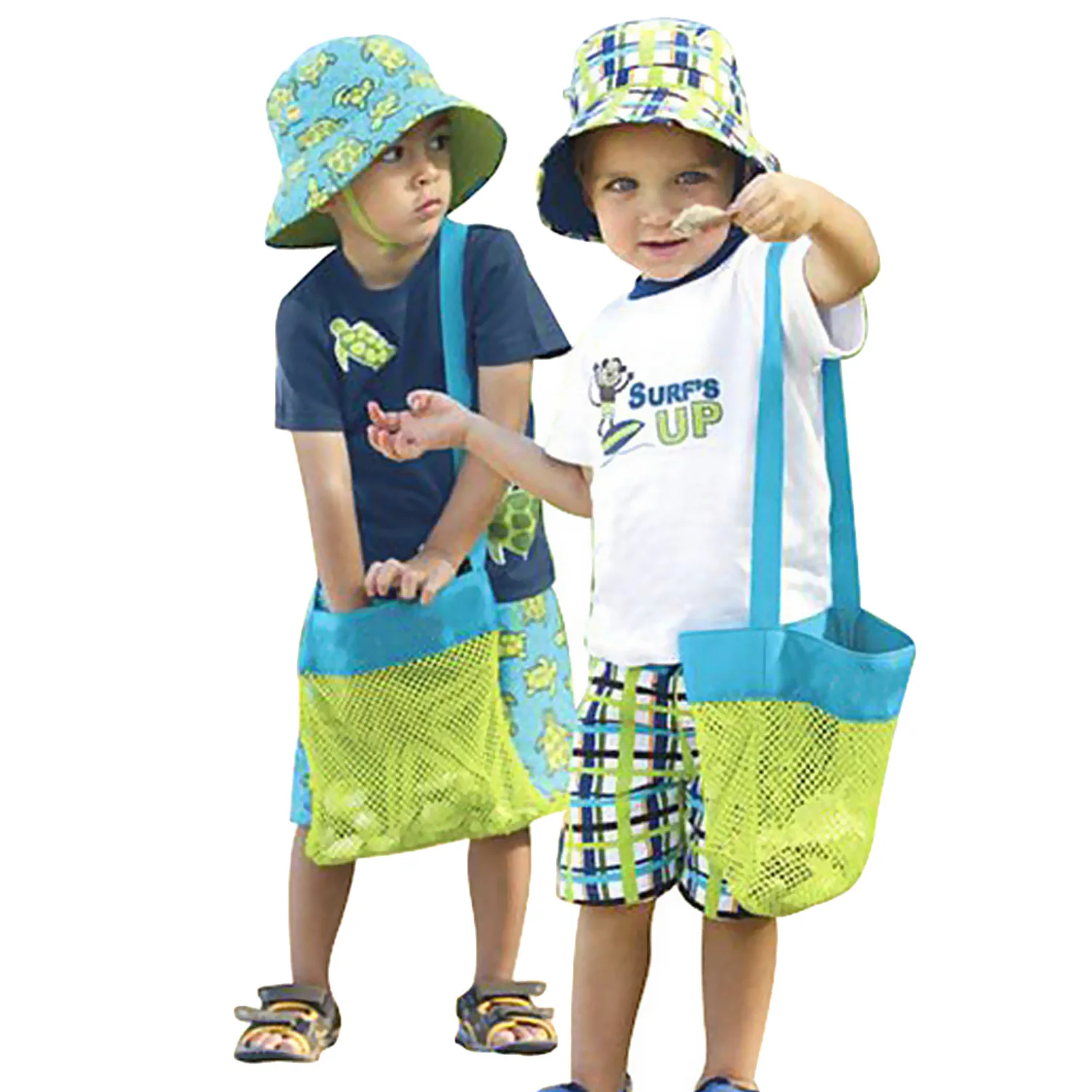 2Pcs Beach Bath Creative Toys Portable Reusable Foldable Mesh Tote Bags Toy Kids Towels Shell Pool Swimsuits Basket Storage Gift | Игрушки и
