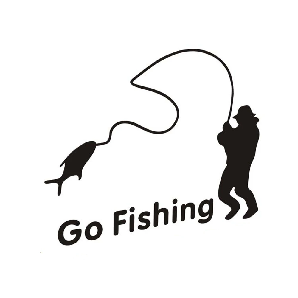 

Автомобильная водостойкая Светоотражающая наклейка с мультяшным рисунком, стильная ПВХ наклейка на окно автомобиля в стиле Go Fishing, модное у...