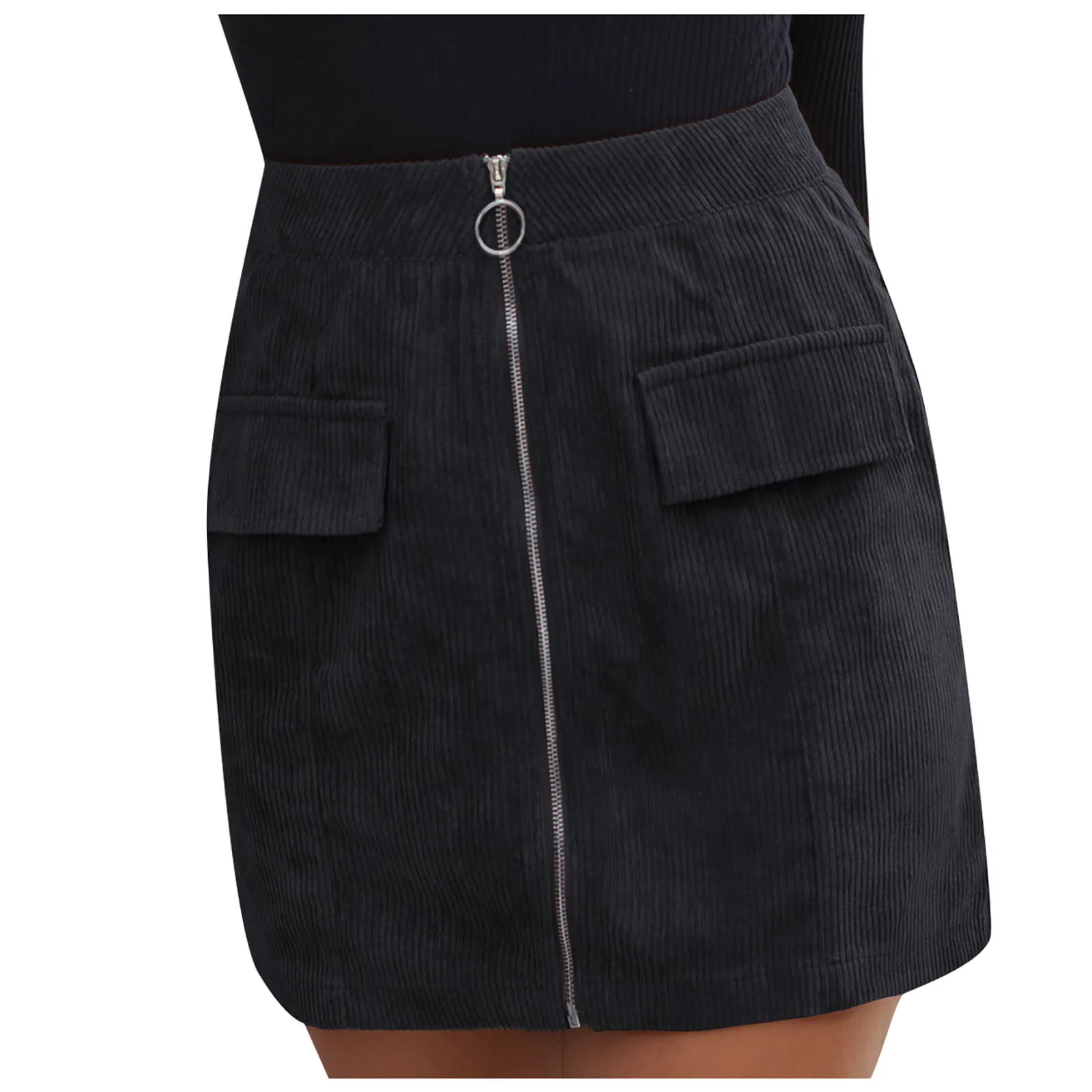 Юбка женская Вельветовая трапециевидная короткая мини юбка карандаш на молнии с