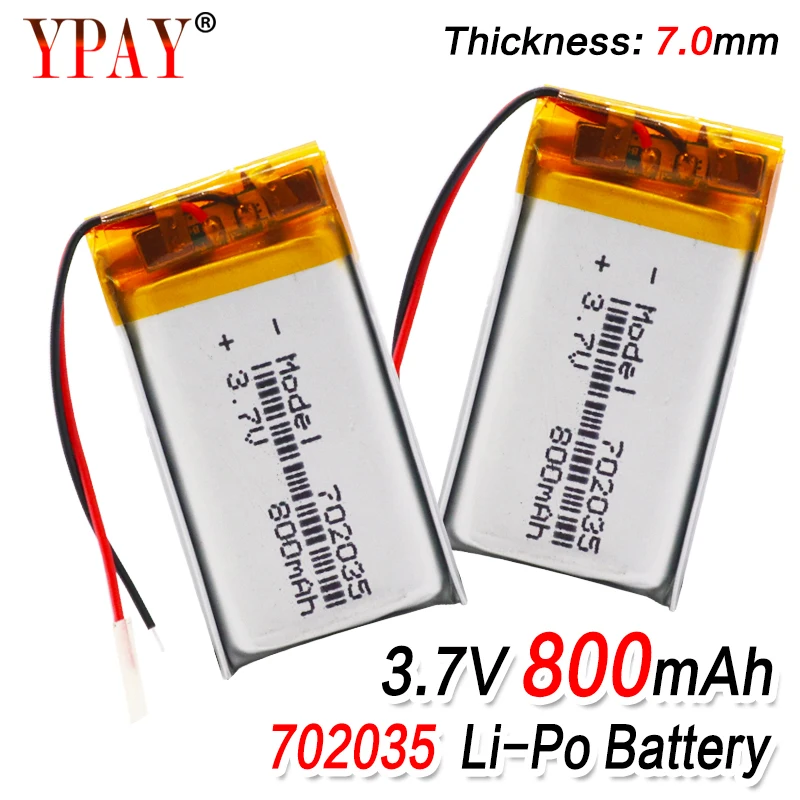 Полимерная литий ионная батарея 3 7 V 702035 может быть настроена оптом CE FCC ROHS MSDS