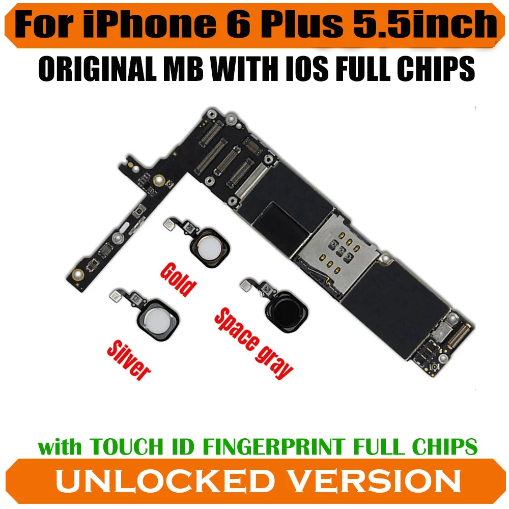 Заводская разблокированная материнская плата для iphone 6 Plus 5 дюйма без/с Touch ID
