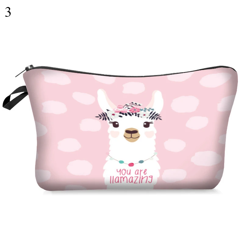 Многоцветная косметичка с цифровой печатью Альпака женская дорожная Милая