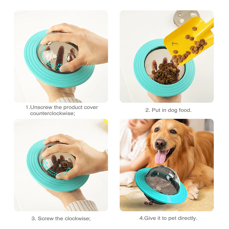 Flying Discs Toys Dog Slow Food Feeder Ball Saucer Game Cat Chew Leaking Puppy IQ Training Toy Anti Choke Puzzle Dogs | Дом и сад