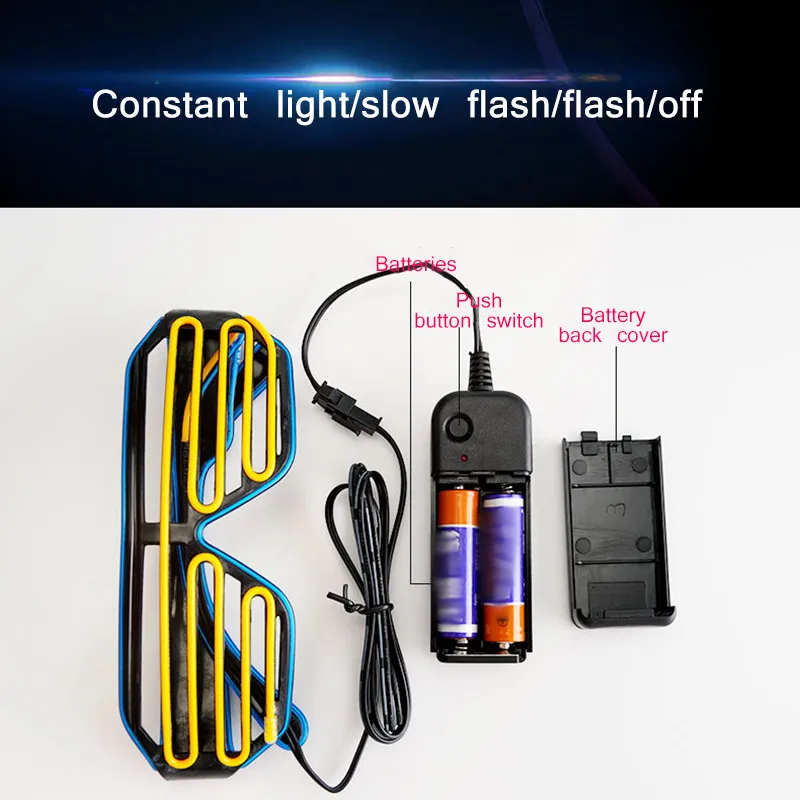 Светящиеся светодиодные очки EL Wire модный неоновый светодиодный холодный