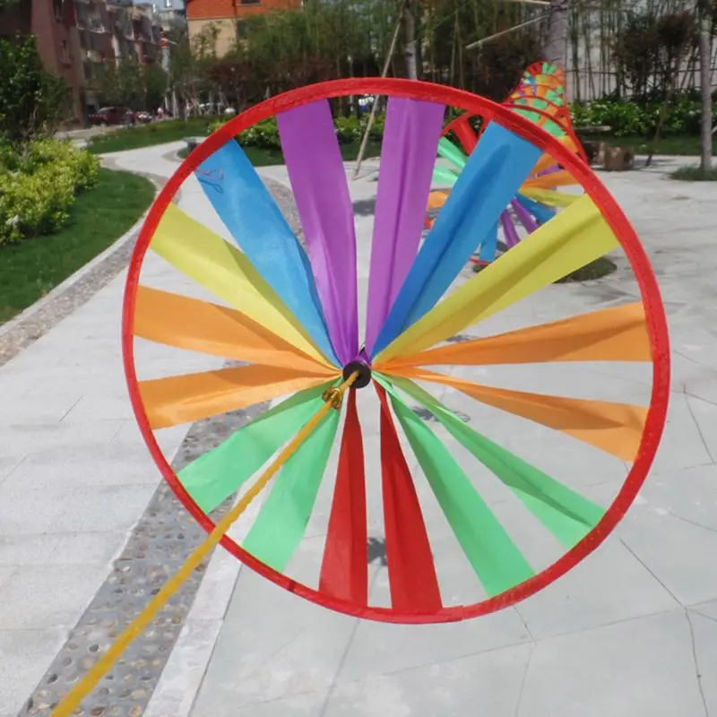 

Colorful Turntable Windmill Outdoor Garden Kindergarten Layout Decoration Children Toys String Rope Pinwheel