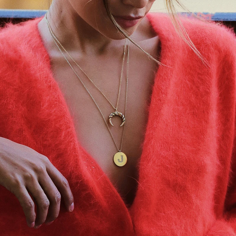 Женское Ожерелье из стерлингового серебра 925 пробы с радугой на заказ буквенным