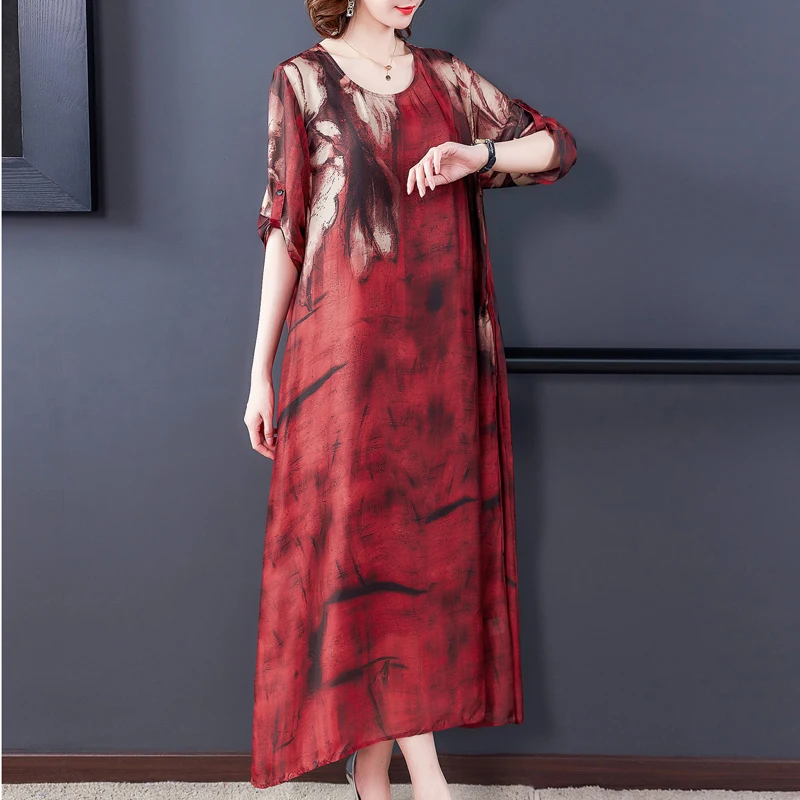 2020 летнее платье из искусственного шелка женское элегантное повседневные