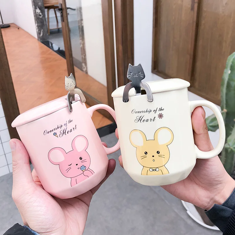 450 мл Милая мультяшная кружка для молока креативная мышка керамическая чашка