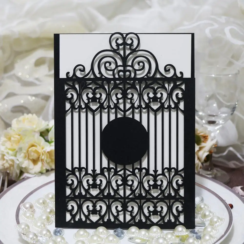 Свадебные пригласительные открытки с лазерной резкой свадебвечерние