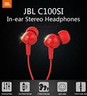 Оригинальные Проводные стереонаушники JBL C100Si, Спортивная Музыкальная гарнитура с глубокими басами, наушники-вкладыши 3,5 мм, наушники с микрофоном, Bluetooth-гарнитура, наушники