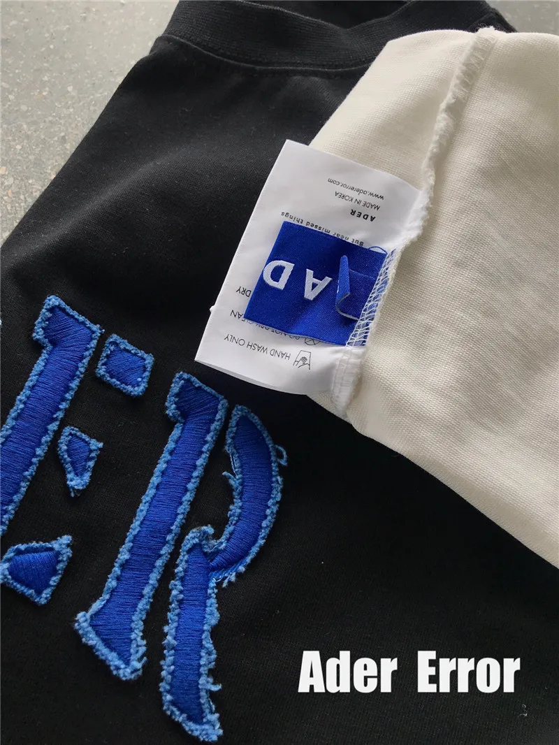 

3D Flocking Embroidery Letters ADER ERROR T-shirt Men Women Adererror Tee ADER Tops