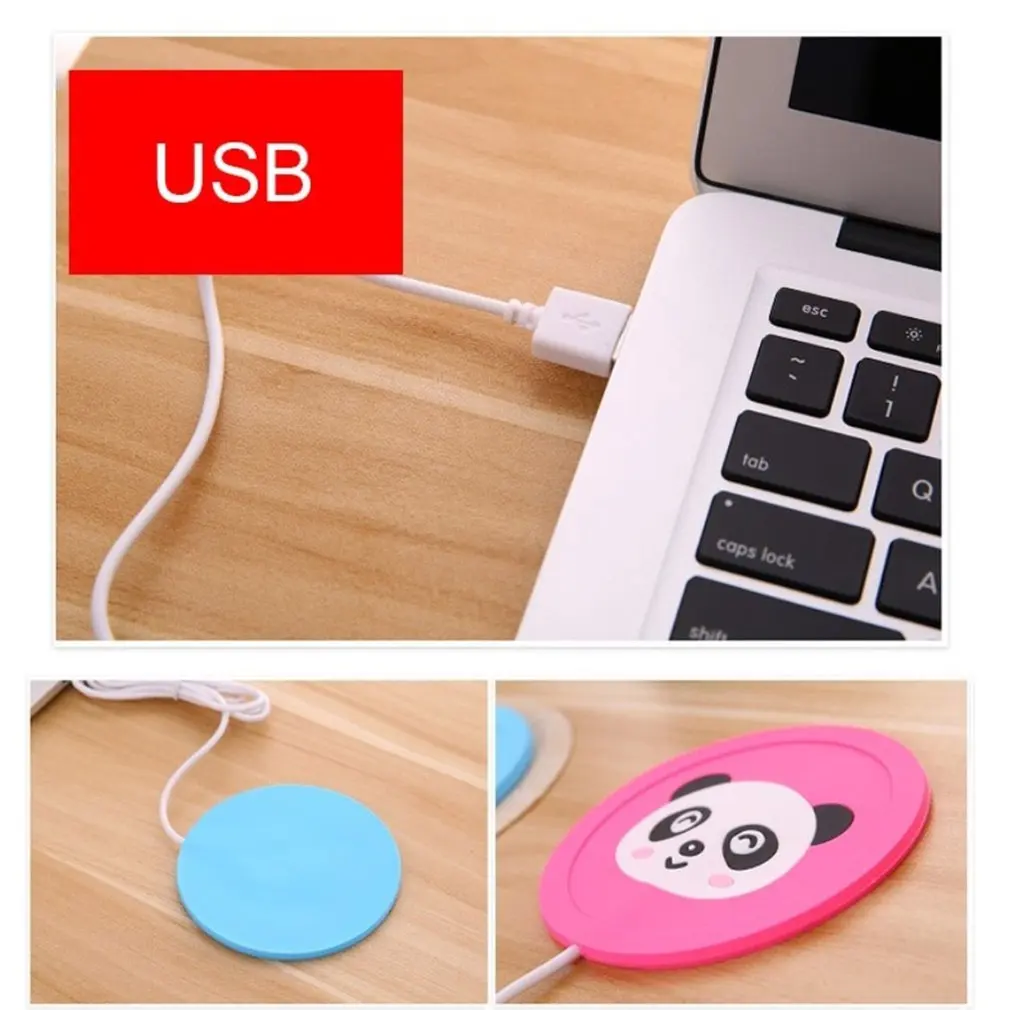 Мультяшная чашка для чая кофе кружка коврик грелка USB источник питания