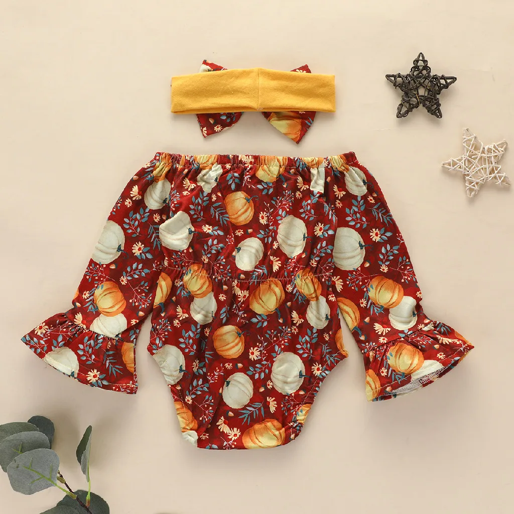 Осенняя одежда для маленьких девочек от 0 до 2 лет комбинезон с длинными рукавами