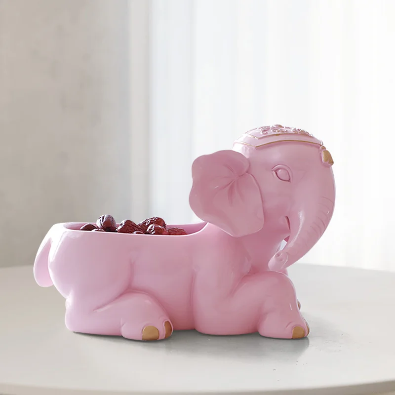 

Resin Elephant Figurines Home Decoration Accessories Desktop Key Phone Storage Box Ornaments for Gift Living Room Office Modern