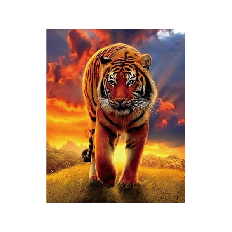 Фоторамка с изображением заката и Тигра для DIY цифровой живописи по номерам