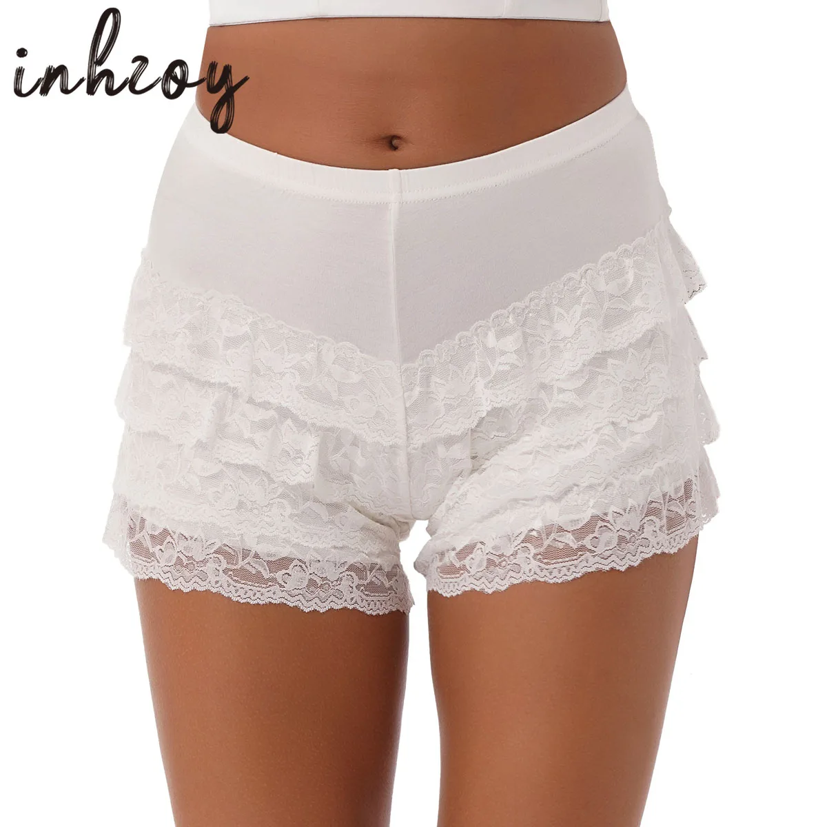 Купи Women Ruffle Knicker Casual Lace Frilly Panties Sissy Lace Shorts Bloomers Plus Size за 155 рублей в магазине AliExpress