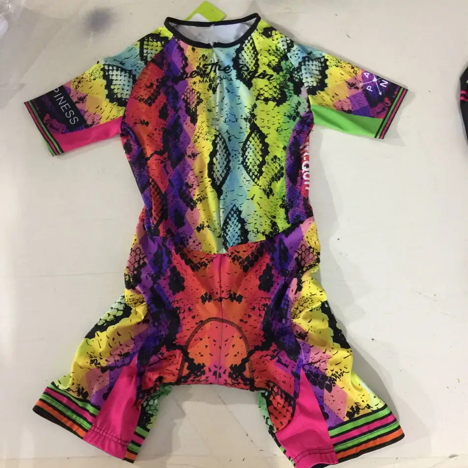 Триатлона костюм любимая боль женские Trisuit короткий рукав Велосипеды скафандр