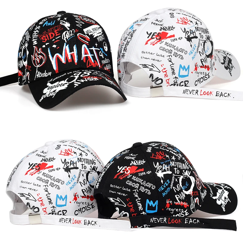 

Fashion Graffiti Printing Baseball Cap Outdoor Cotton Sun Hat Men Women Four Seasons Caps Adjustable Leisure Hip Hop Hats