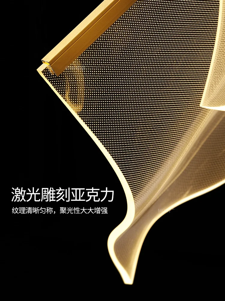 

Postmodern LED Chandelier Lighting Duplex Rotating Staircase Adjustable Hanging Lamp Light Guide Dining Living Room New Fixtures