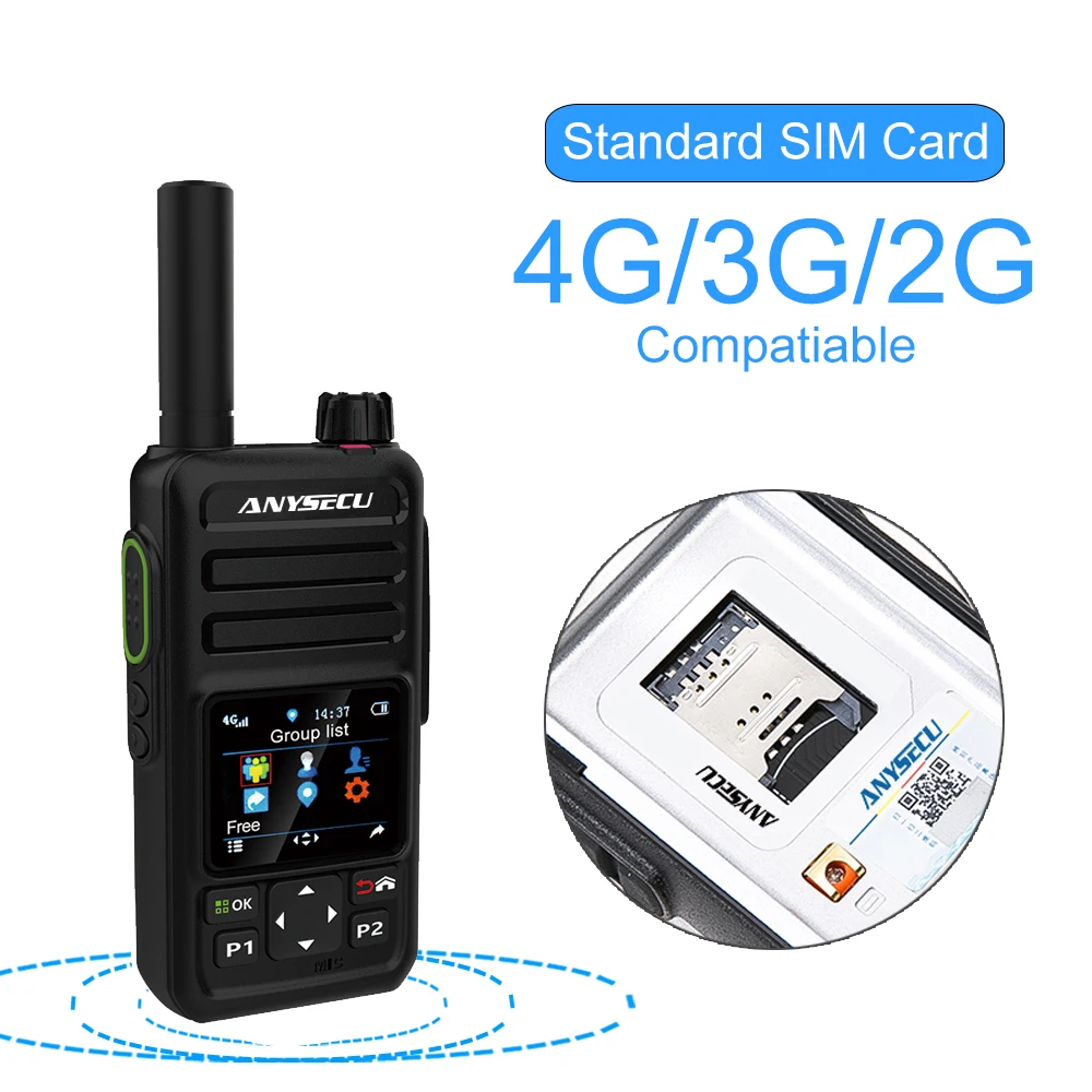 Сетевое радио ANYSECU 4G 4G-850 с GPS работает реальной ptt LTE WCDMA GSM рацией отправкой ПК