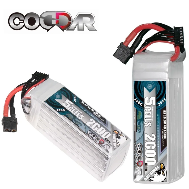 

1/2/3/4/5pcs CODDAR 2600mAh 18.5V 5S 120C Hardcase LiPo LiHV Battery for 1:8 1/8 RC Car Four Drive Off-Road Boat