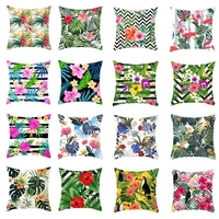 tropical flowers decorative cushion covers peach skin pillowcase for bed sofa throw pillows cover decor home textiles 4545cmpc