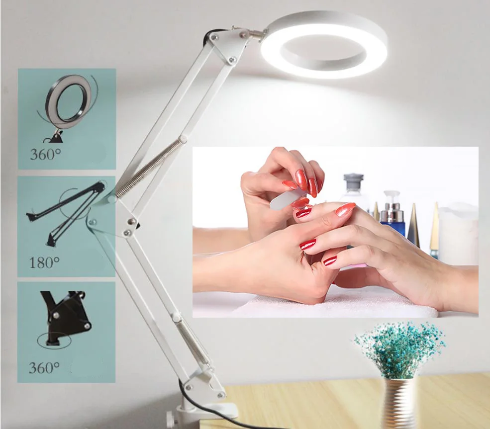 USB 3X скамья тиски стол Зажимная Лупа светодиодный свет гибкие настольная лампа