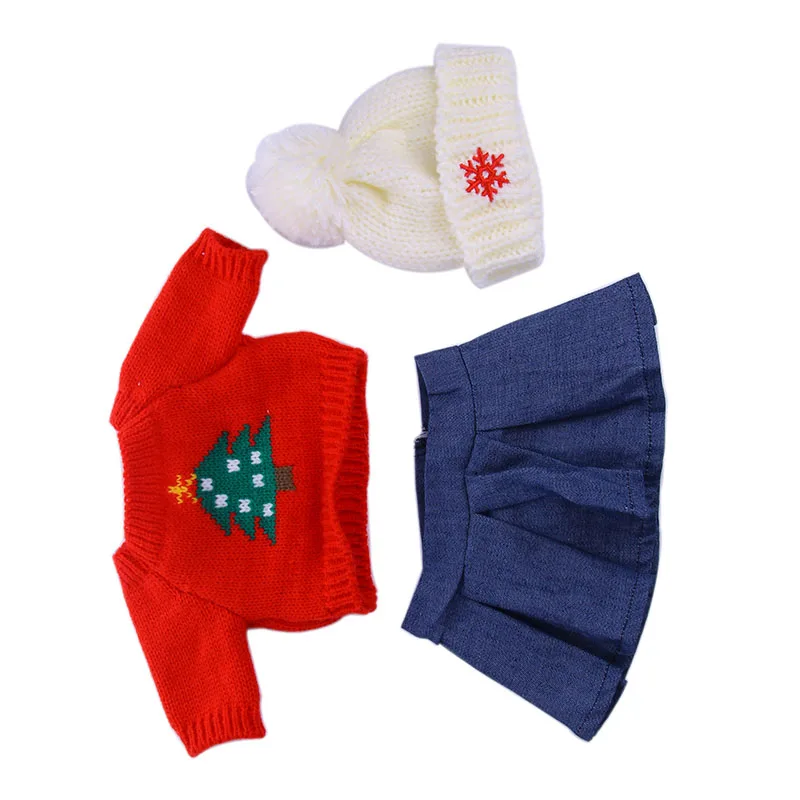 LUCKDOLL шляпа ручной работы+ шарф+ платье подходит 18 дюймов Американский 43cmBabyDoll одежда аксессуары, игрушки для девочек, поколение, подарок на день рождения - Цвет: b972