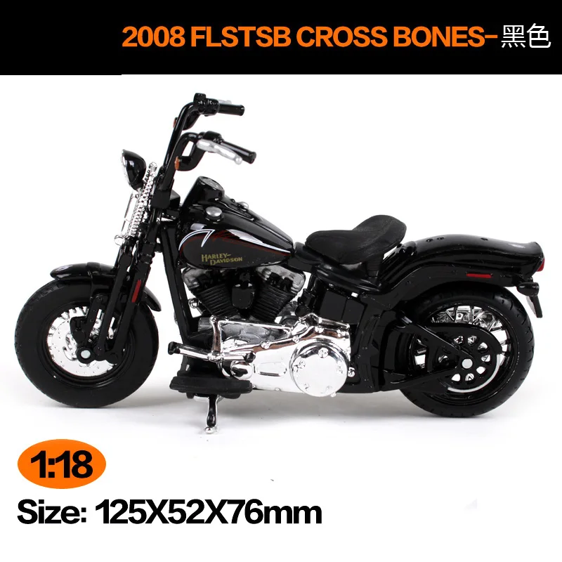 Maisto 1:18 Harley Davidson 2008 FLSTSB Cross Bones мотоцикл металлическая модель игрушки для детей