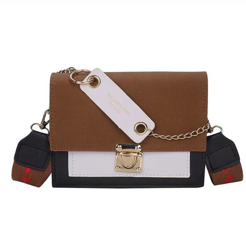 

Кожаные сумки через плечо контрастных цветов для женщин, 2021, дорожная сумка, модная простая сумка на плечо, женские дорожные сумки через пле...