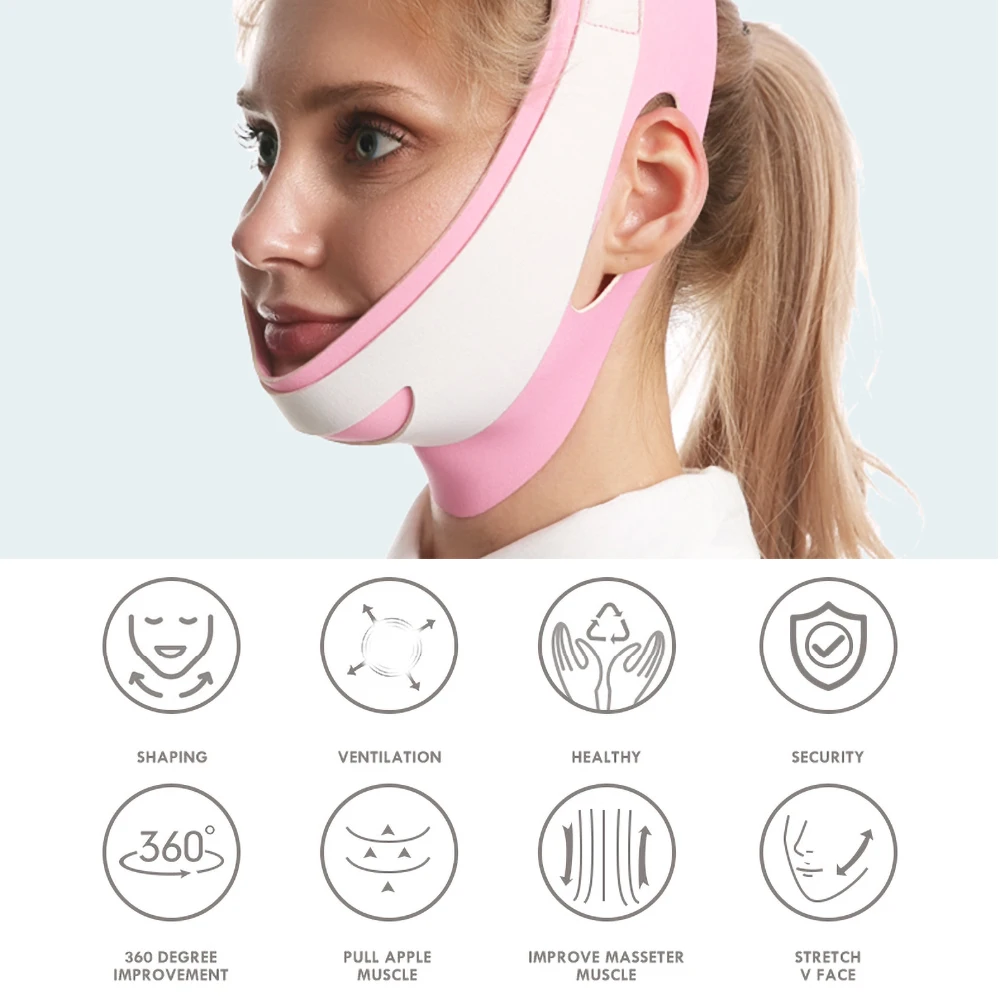Профессиональный ремень для подтяжки подбородка лица 360 ремешок шеи похудения V