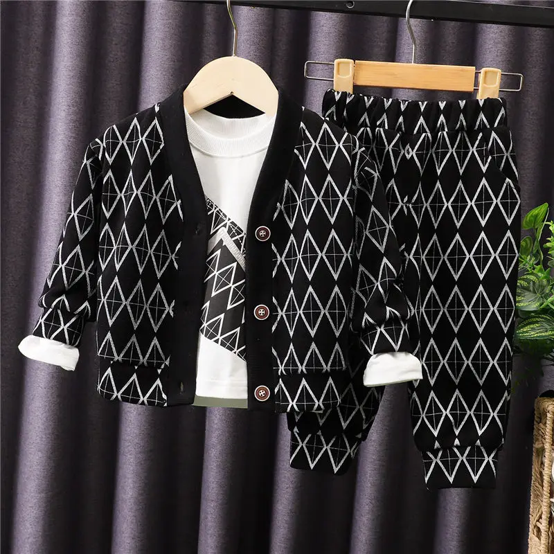 

Spring Children Casual Clothes Baby Boys Girls Cartoon Coat Outwear T Shirt Pants 3Pcs/sets Kids Infant Tracksuit 1 2 3 4 5 YEAR
