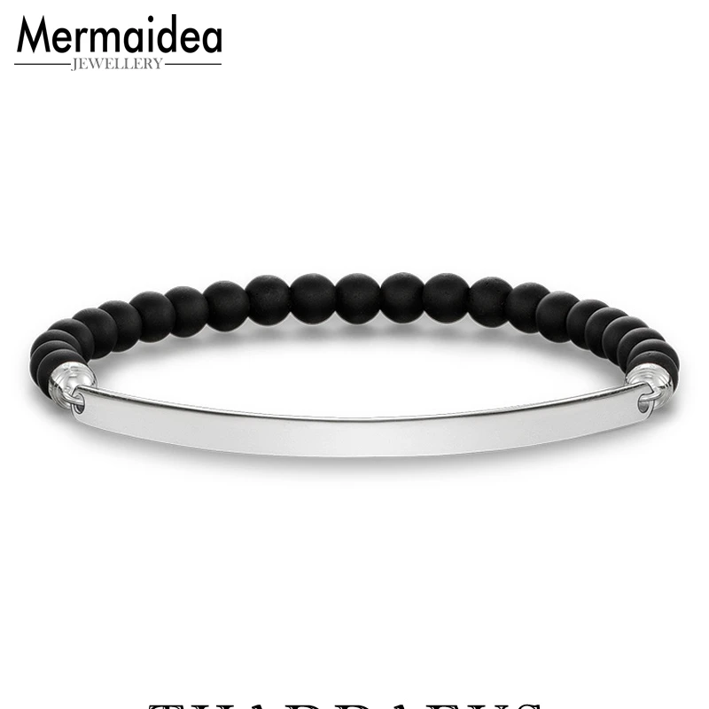 Браслет с бусинами из черного обсидиана новинка 2020 модные украшения бижутерия